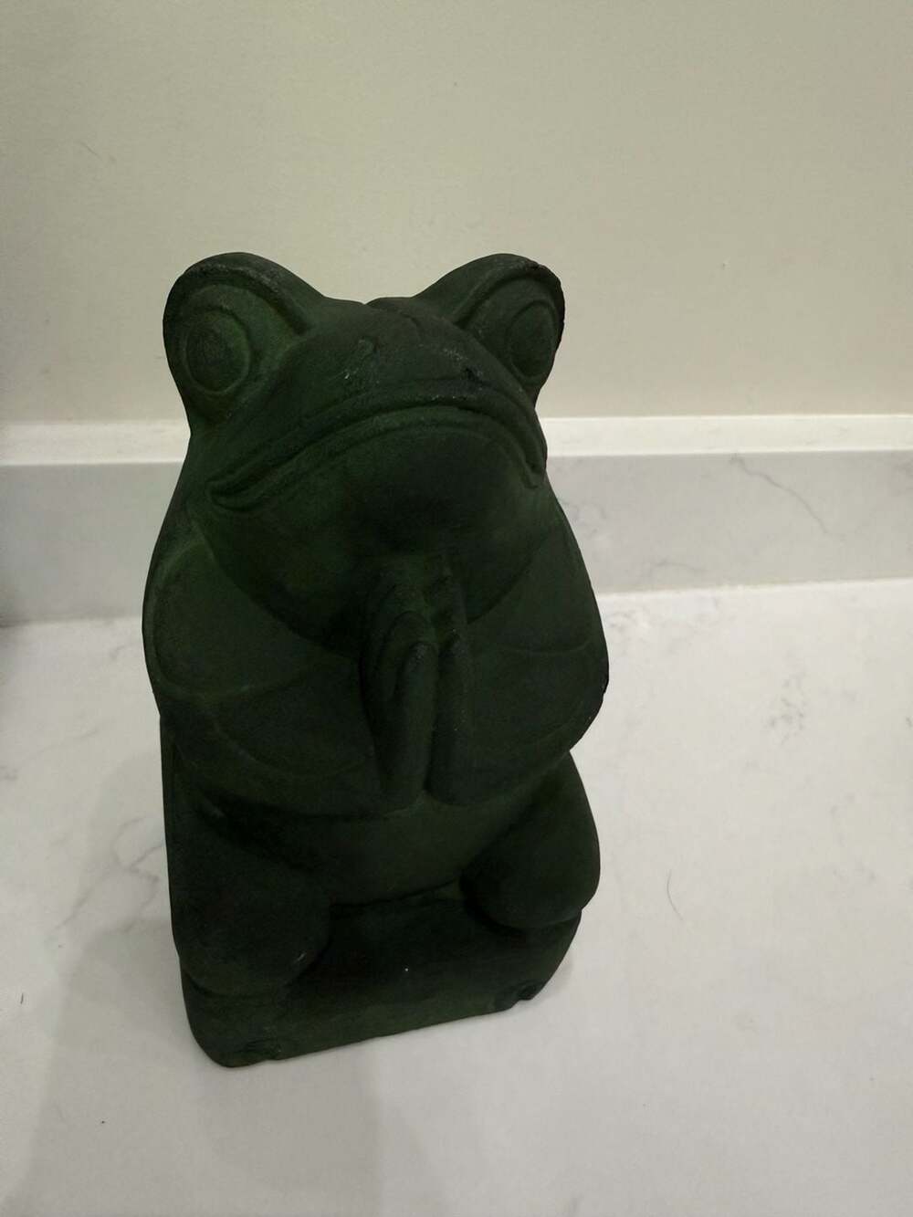 Noble House Neptune Whimsical Frog Concrete and Polyresin Garden Statue